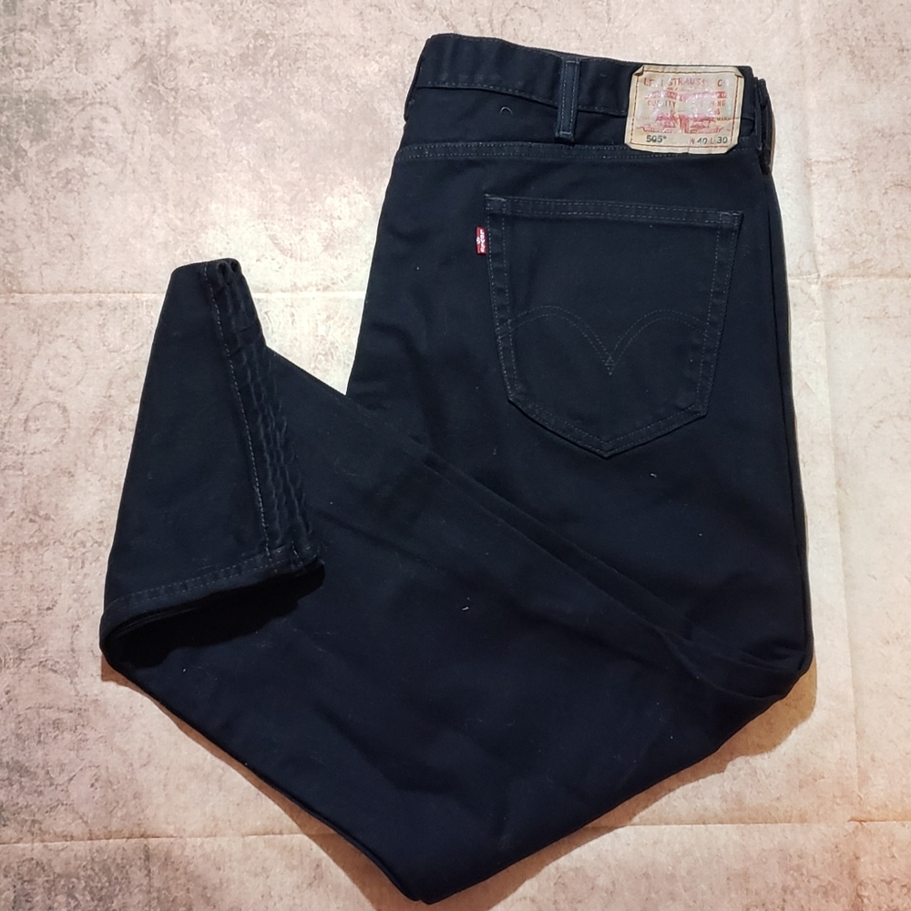 Mens Levi's 505 straight fit black 40 x 30 jeans